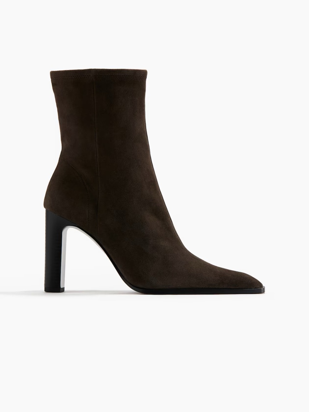 H&M Dark Brown Suede Sock Boots- Size 39